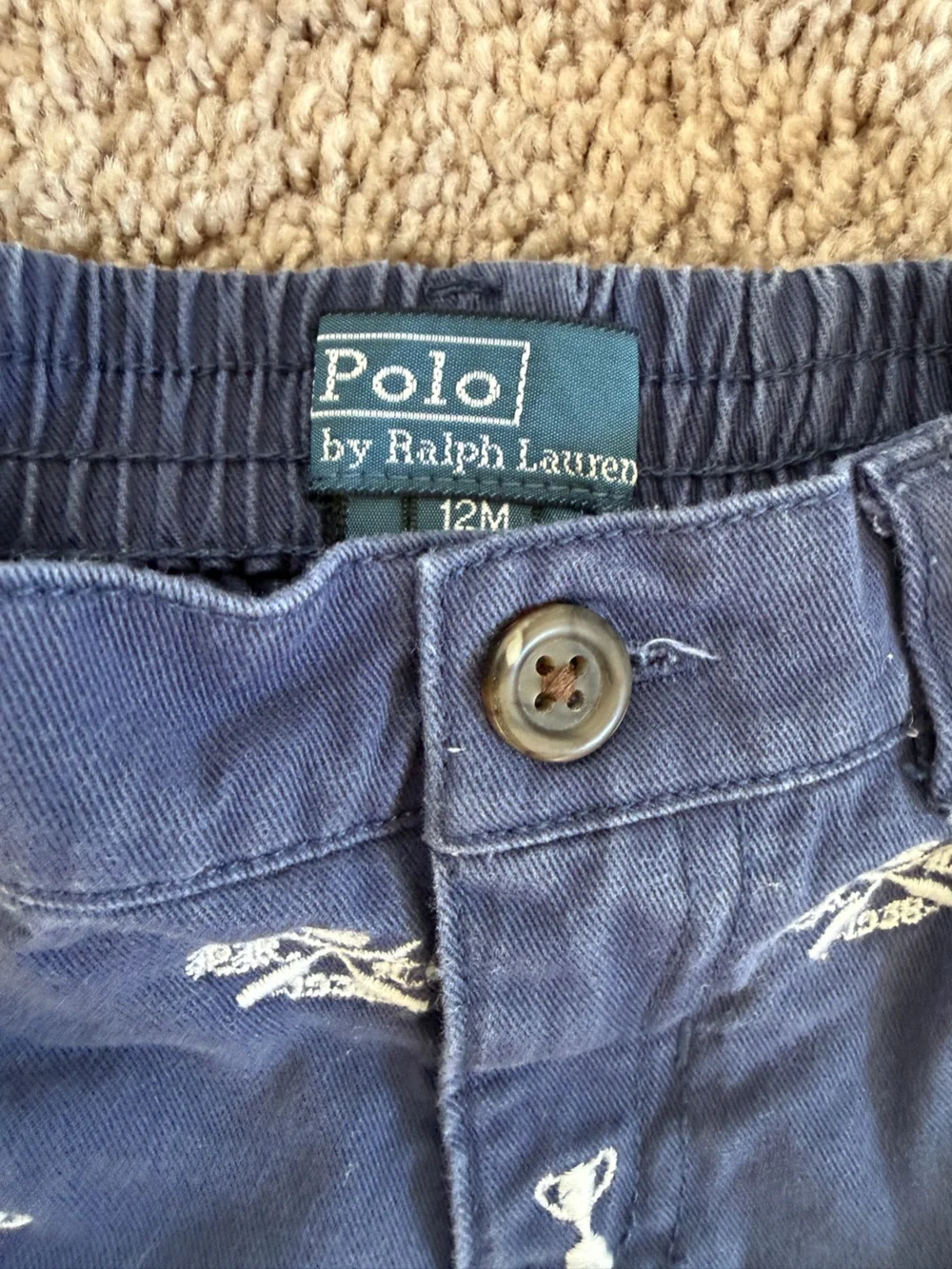 Polo Ralph Lauren Navy Embroidered Trophy Shorts
